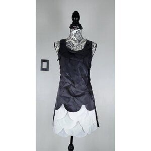 RYU Anthropologie Dress Cóctel  With Ruffles in Sleeveless Petals in Black S